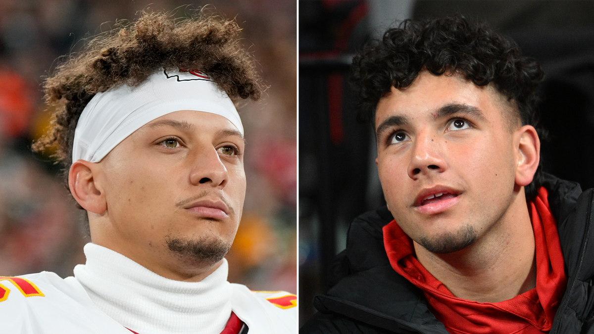 Patrick Mahomes and Dylan Raiola side by side